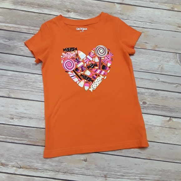 Cat & Jack Other - Girls short sleeve tee graphic heart with candy
